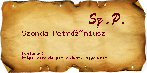 Szonda Petróniusz névjegykártya